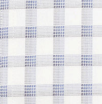 White and Blue Box Plaid Cotton Dress Shirt with Button-Down Collar by Cooper & Stewart