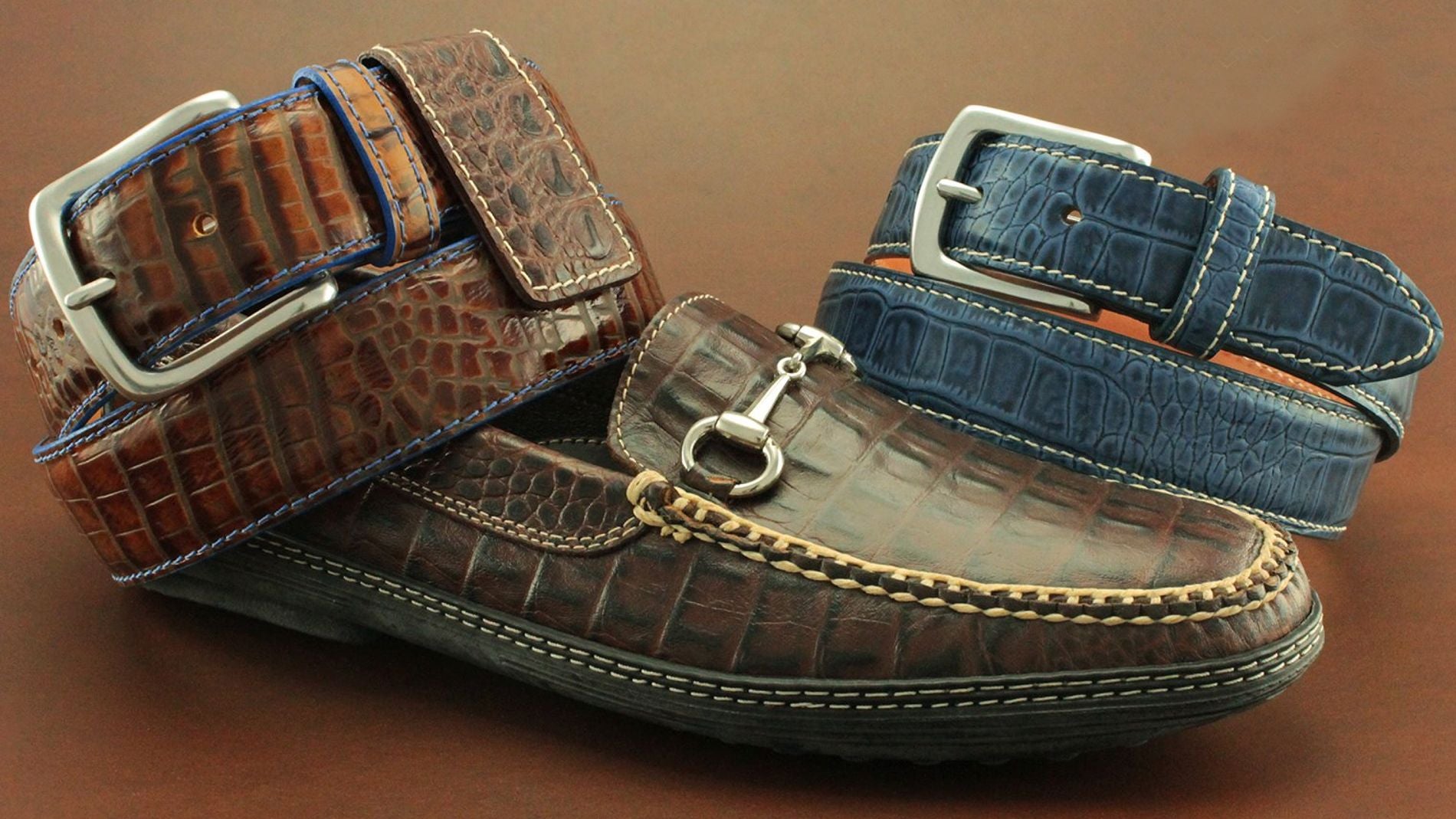 Coordinating Croco Embossed Shoes & Belts by T.B. Phelps