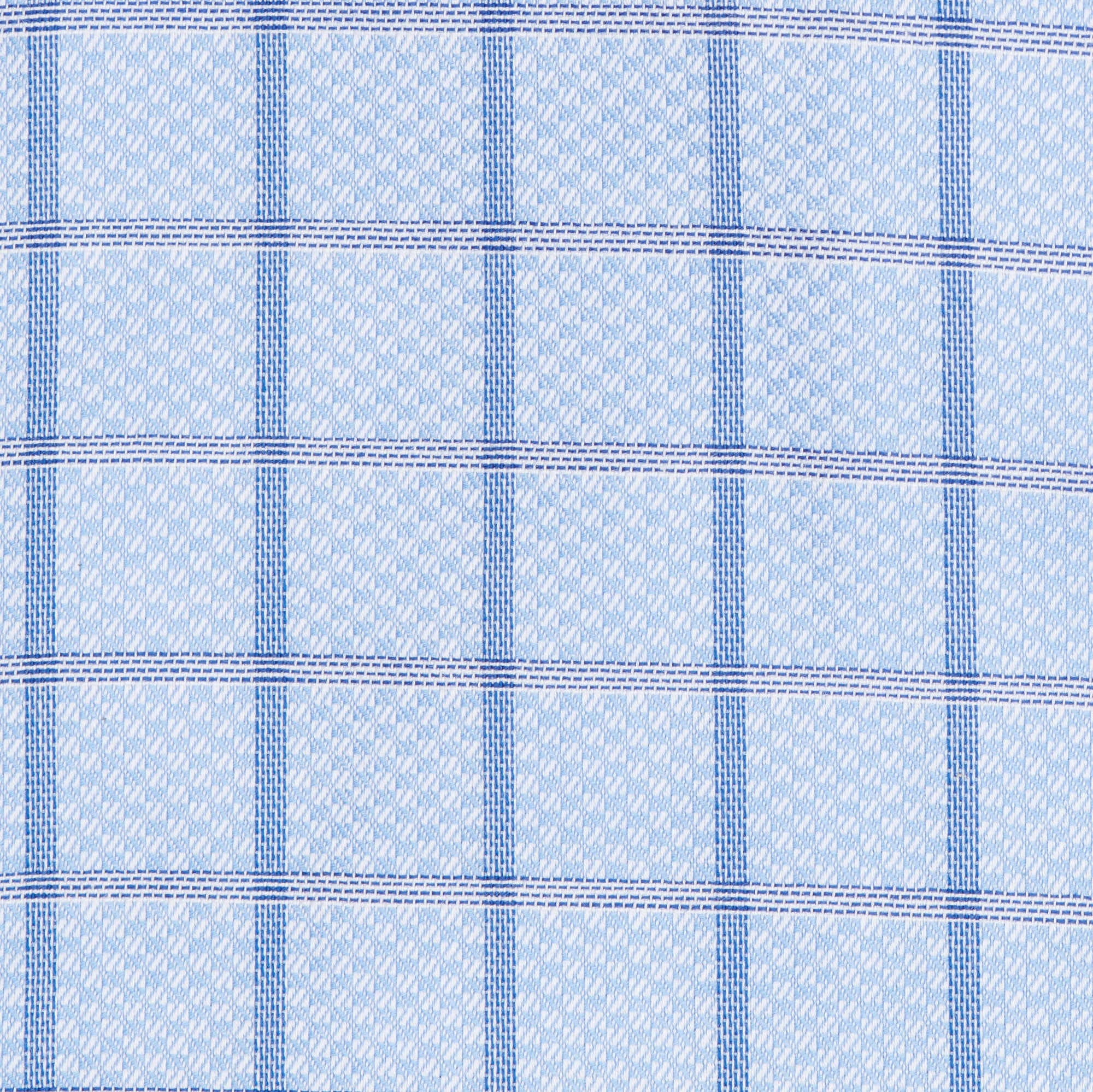 Blue Text Box Check Wrinkle-Free Cotton Dress Shirt with Spread Collar by Cooper & Stewart