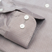 Tan Diamond Dobby Cotton Dress Shirt with Spread Collar (Regular Fit) by Cooper & Stewart