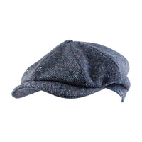 Newsboy Classic Cap in 'Magee 1866' Navy Wool Donegal (Size 56) by Wigens