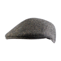 Ivy Modern Shetland Wool Cap in Olive Shetland Herringbone, Size 57 by Wigens
