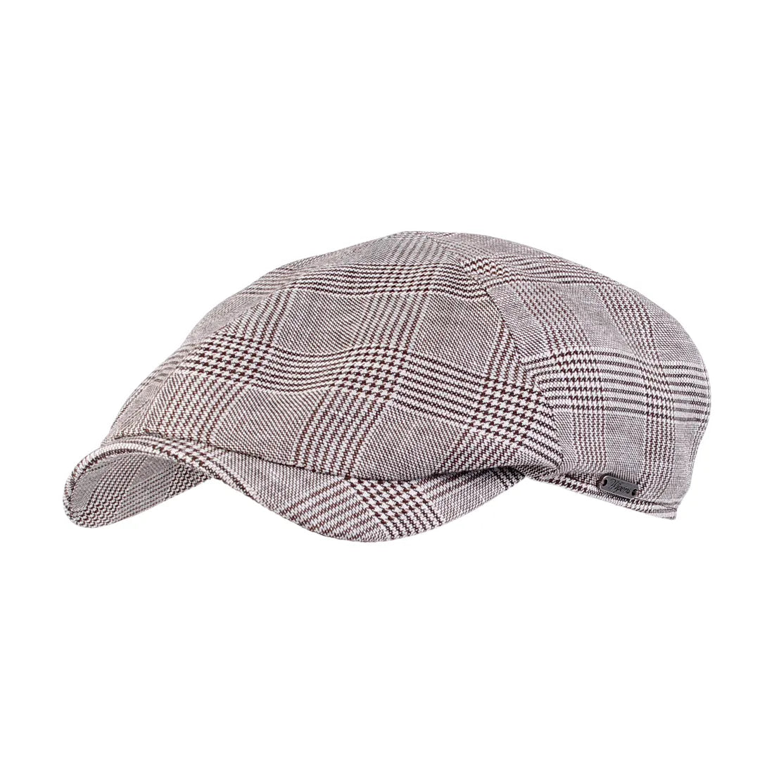 Newsboy Slim Cap in Summer Glencheck Bottoli Linen and Wool Blend (Choice of Colors) by Wigens