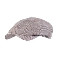 Newsboy Slim Cap in Summer Glencheck Bottoli Linen and Wool Blend (Choice of Colors) by Wigens