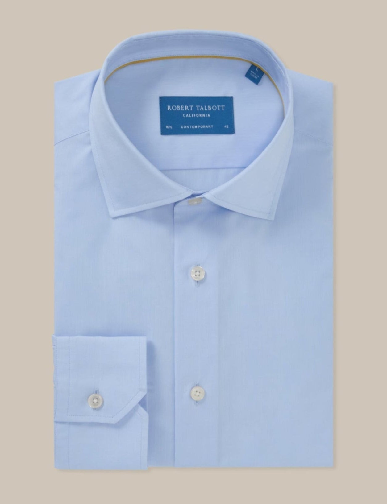 Reynolds Light Weight Poplin Shirt in Light Blue by Robert Talbott