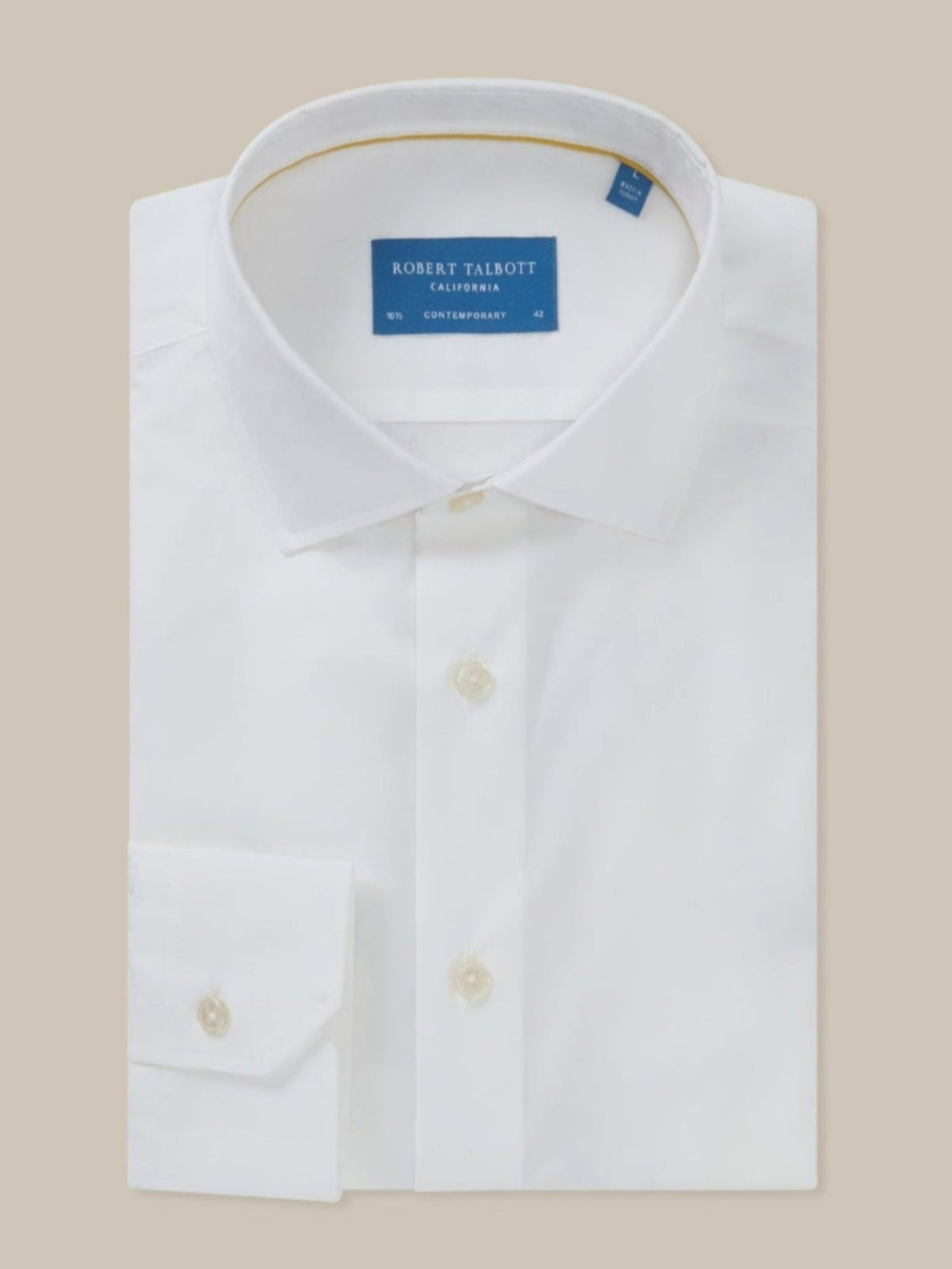 Reynolds Light Weight Poplin Shirt in White by Robert Talbott