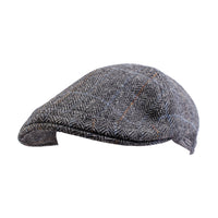 Pub Cap in Herringbone Overcheck Shetland Wool (Choice of Colors) by Wigens