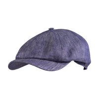 Newsboy Classic Cap in Subalpino Denim-Feel Linen (Choice of Colors) by Wigens
