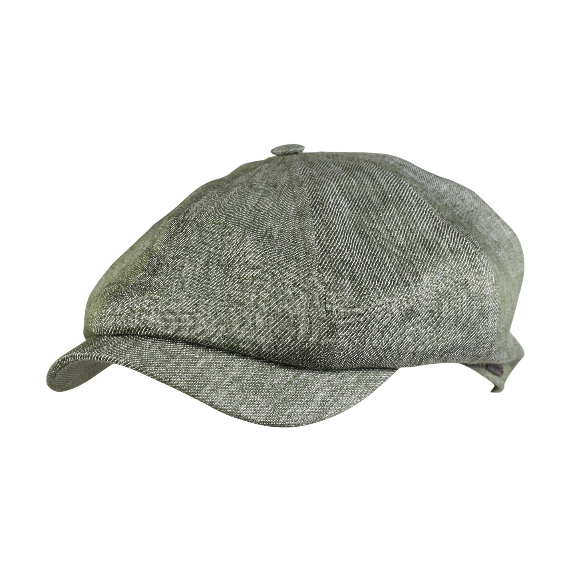Newsboy Classic Cap in Subalpino Denim-Feel Linen (Choice of Colors) by Wigens
