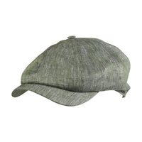 Newsboy Classic Cap in Subalpino Denim-Feel Linen (Choice of Colors) by Wigens