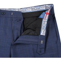Stretch Performance Single Breasted SLIM FIT Suit in Blue Check (Short, Regular, and Long Available) by English Laundry