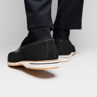 Meo 3 Sueded Goatskin Penny Loafer in Black by Zelli Italia