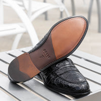 Tuscany Crocodile Penny Loafer in Black by Zelli Italia