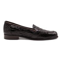 Tuscany Crocodile Penny Loafer in Nicotine by Zelli Italia