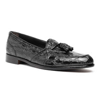 Franco Crocodile Tassel Loafer in Black by Zelli Italia