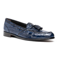 Franco Crocodile Tassel Loafer in Navy by Zelli Italia