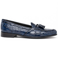 Franco Crocodile Tassel Loafer in Navy by Zelli Italia