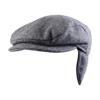 Melton Wool Ivy Vintage Cap with Earflaps in Grey (Size 61) by Wigens