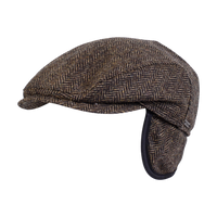Ivy Slim Shetland Wool Cap with Earflaps in Herringbone (Choice of Colors) by Wigens