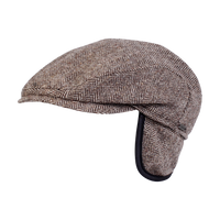 Ivy Slim Shetland Wool Cap with Earflaps in Herringbone (Choice of Colors) by Wigens