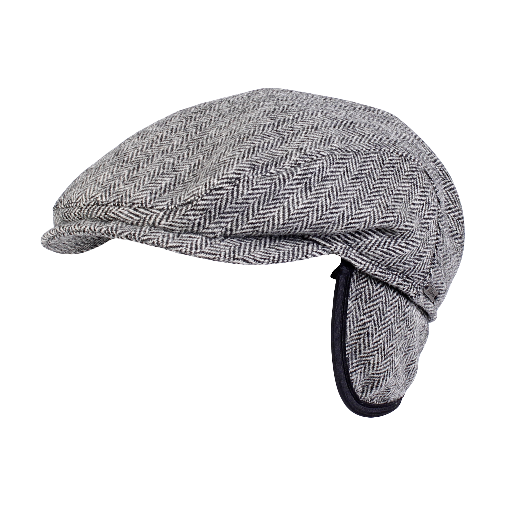 Ivy Slim Shetland Wool Cap with Earflaps in Herringbone (Choice of Colors) by Wigens