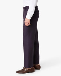 Devon Flat Front Super 110s Wool Serge Trouser in Cabernet (Modern Full Fit) by Zanella