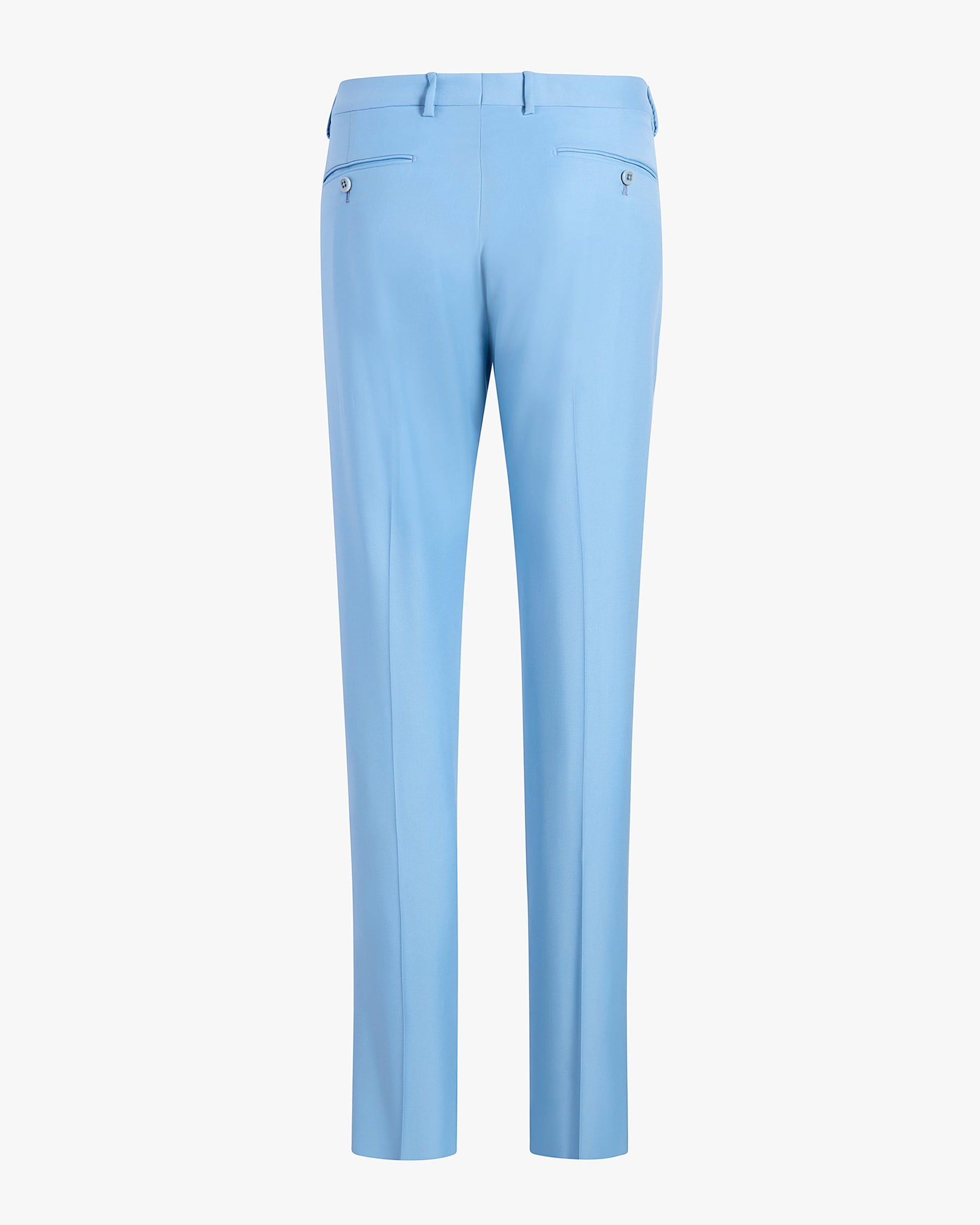 Devon Flat Front Super 110s Wool Serge Trouser in Light Blue (Modern Full Fit) by Zanella