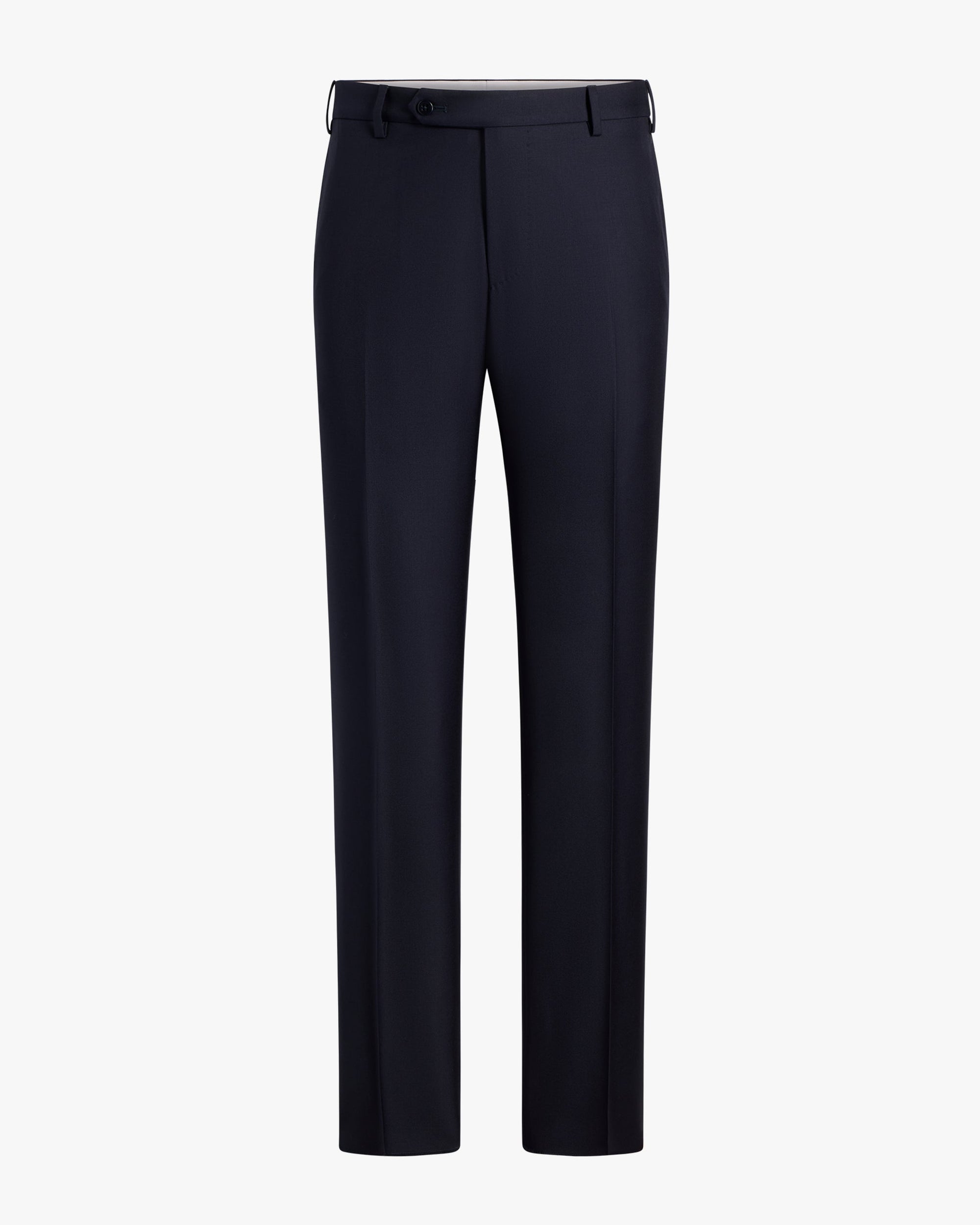 Devon Flat Front Super 110s Wool Serge Trouser in Midnight Blue (Modern Full Fit) by Zanella