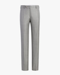 Parker Flat Front Sharkskin Wool Trouser in Grey (Modern Straight Fit) by Zanella