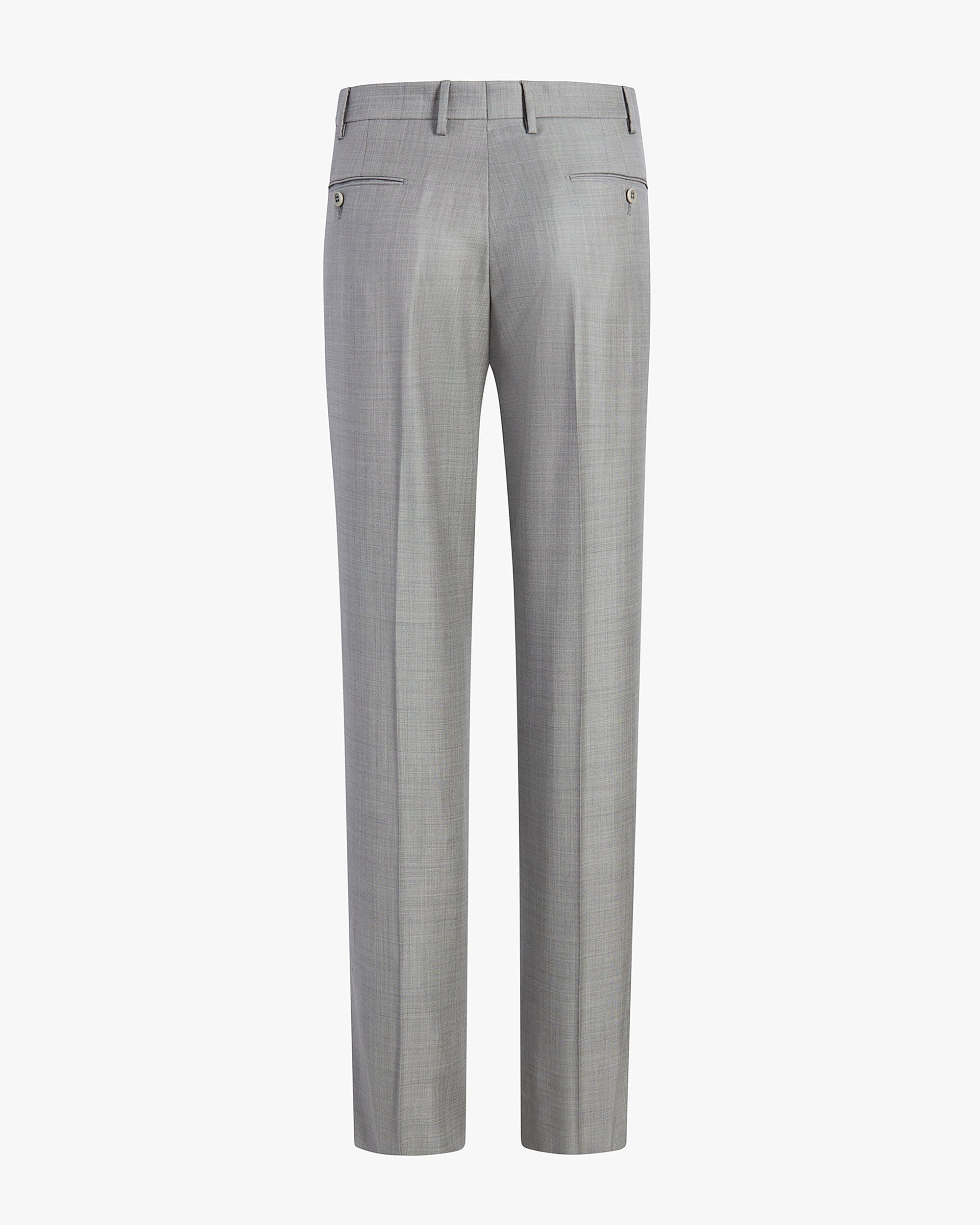 Parker Flat Front Sharkskin Wool Trouser in Grey (Modern Straight Fit) by Zanella