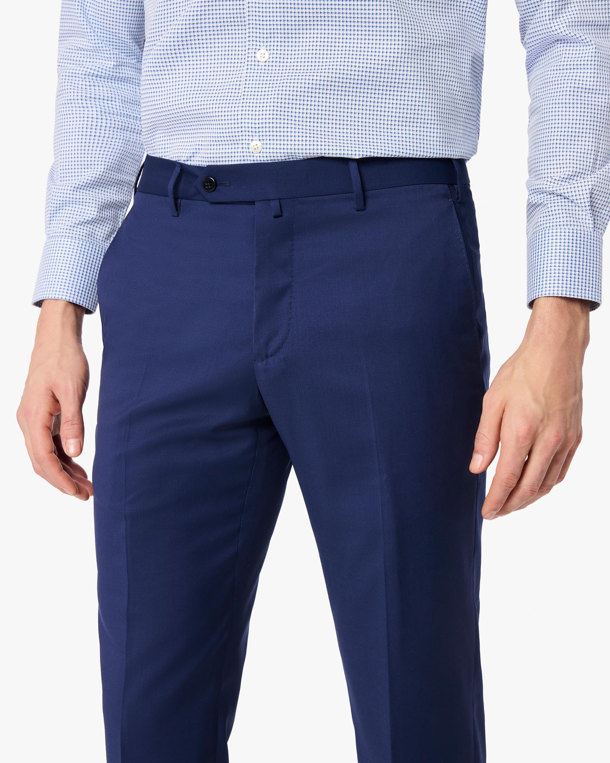 Parker Platinum Super 130s Wool Gabardine Trouser in Dark Blue (Modern Straight Fit) by Zanella