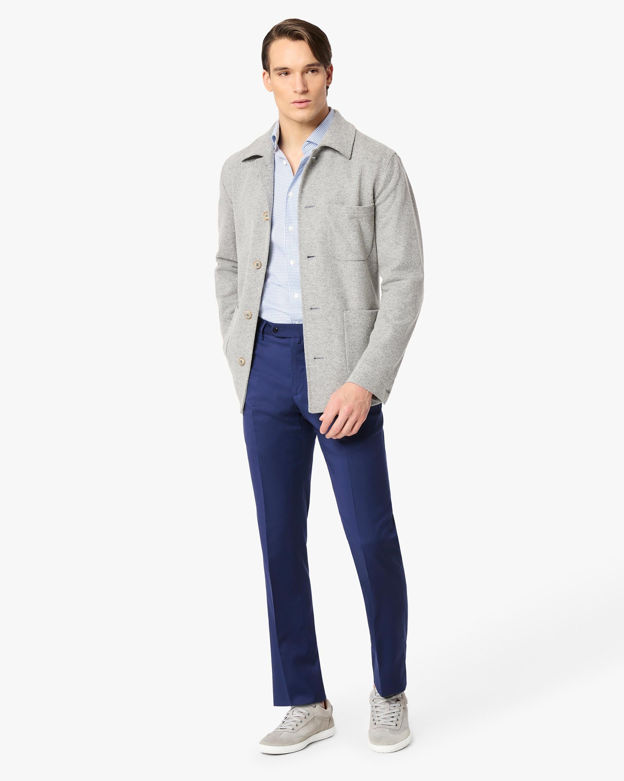 Parker Platinum Super 130s Wool Gabardine Trouser in Dark Blue (Modern Straight Fit) by Zanella