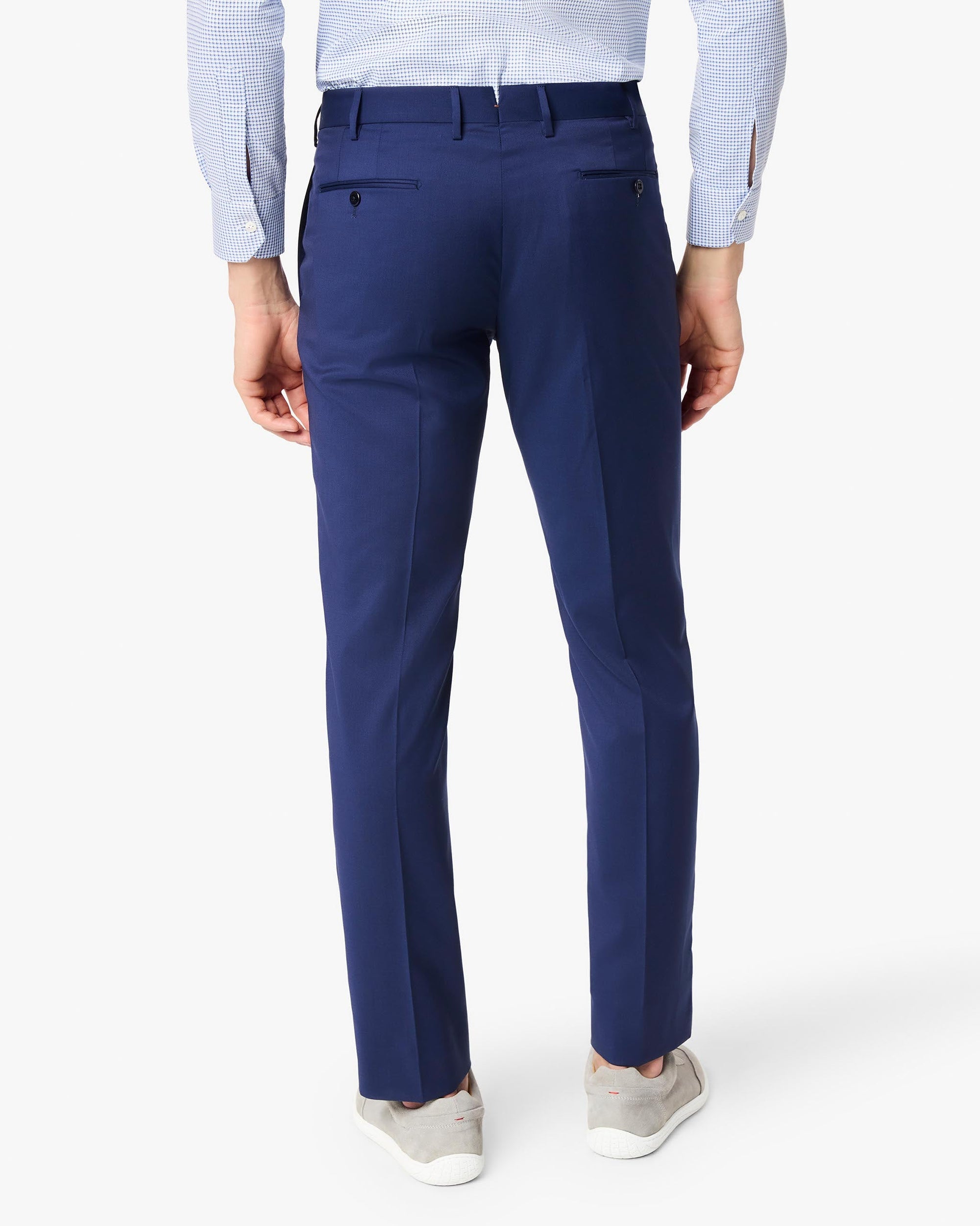 Parker Platinum Super 130s Wool Gabardine Trouser in Dark Blue (Modern Straight Fit) by Zanella