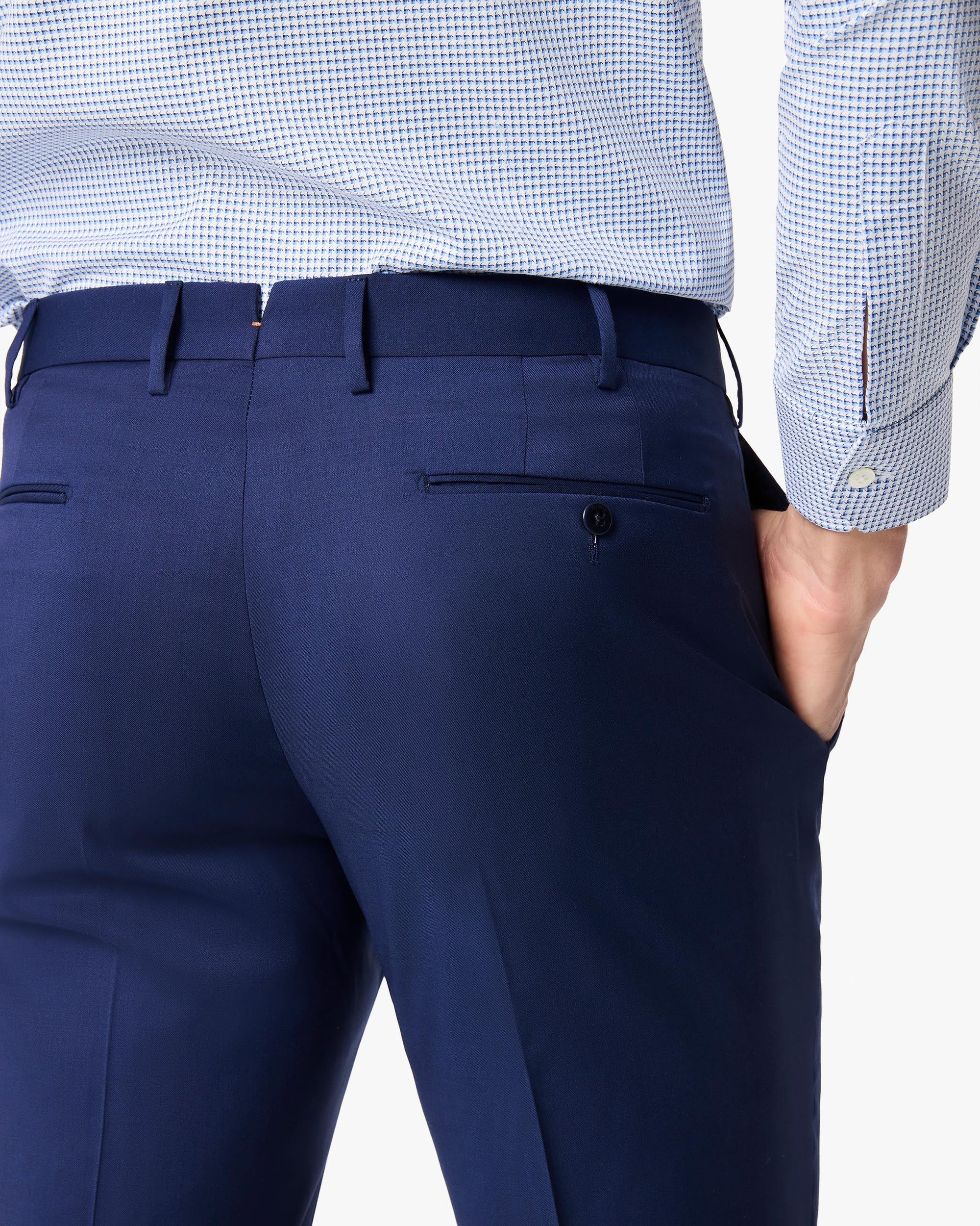 Parker Platinum Super 130s Wool Gabardine Trouser in Dark Blue (Modern Straight Fit) by Zanella