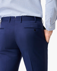 Parker Platinum Super 130s Wool Gabardine Trouser in Dark Blue (Modern Straight Fit) by Zanella