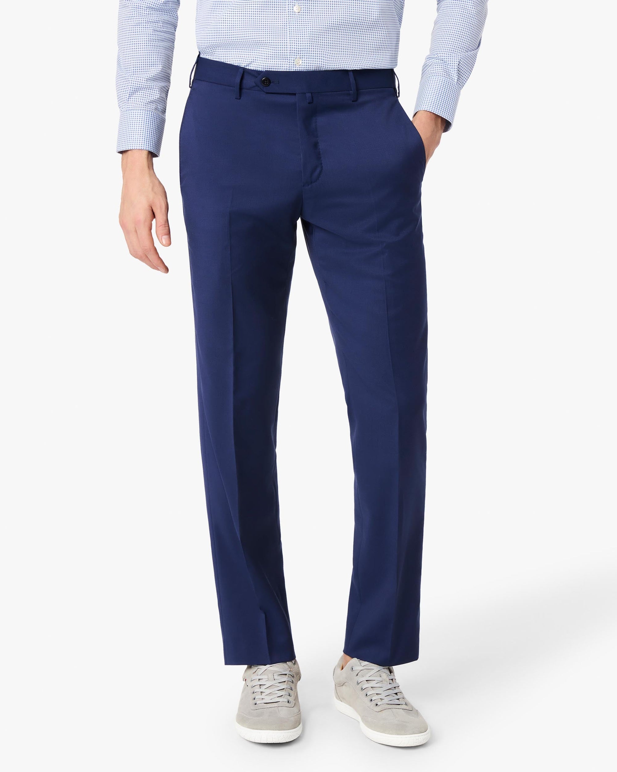Parker Platinum Super 130s Wool Gabardine Trouser in Dark Blue (Modern Straight Fit) by Zanella