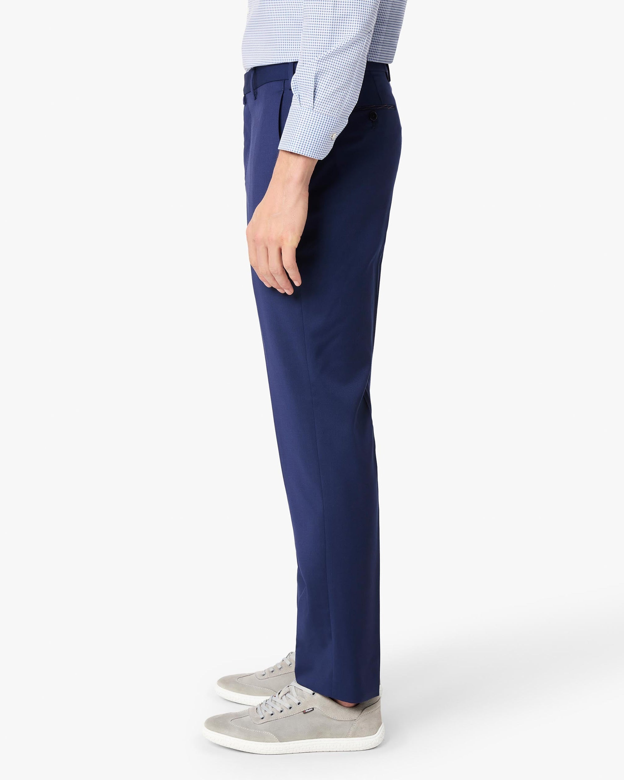 Parker Platinum Super 130s Wool Gabardine Trouser in Dark Blue (Modern Straight Fit) by Zanella