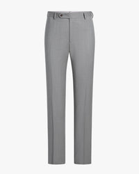 Parker Platinum Super 130s Wool Gabardine Trouser in Light Grey (Modern Straight Fit) by Zanella