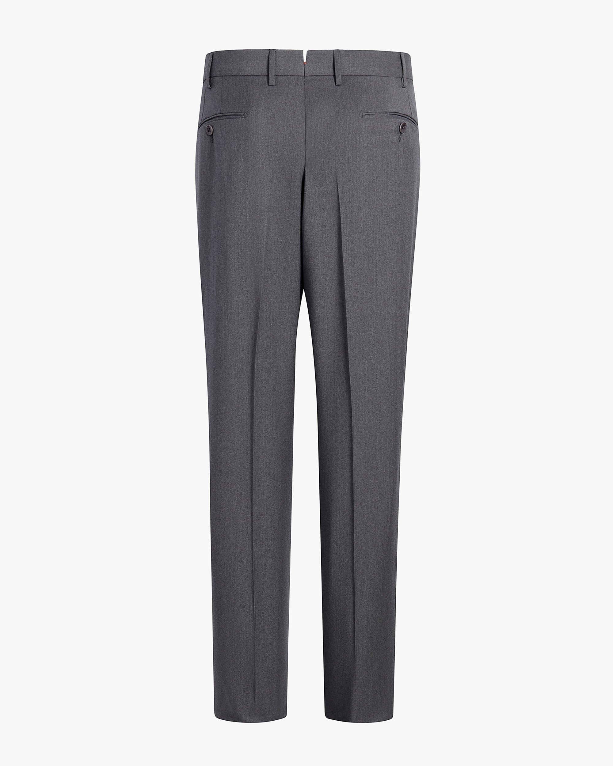Parker Platinum Super 130s Wool Gabardine Trouser in Medium Grey (Modern Straight Fit) by Zanella