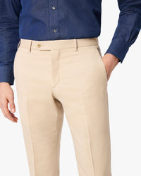 Parker Flat Front Stretch Wool Gabardine Trouser in Light Khaki (Size 36 - MORE COMING SOON!) (Modern Straight Fit) by Zanella