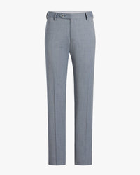 Parker Flat Front Stretch Wool Gabardine Trouser in Light Pastel Blue Mix (Modern Straight Fit) by Zanella