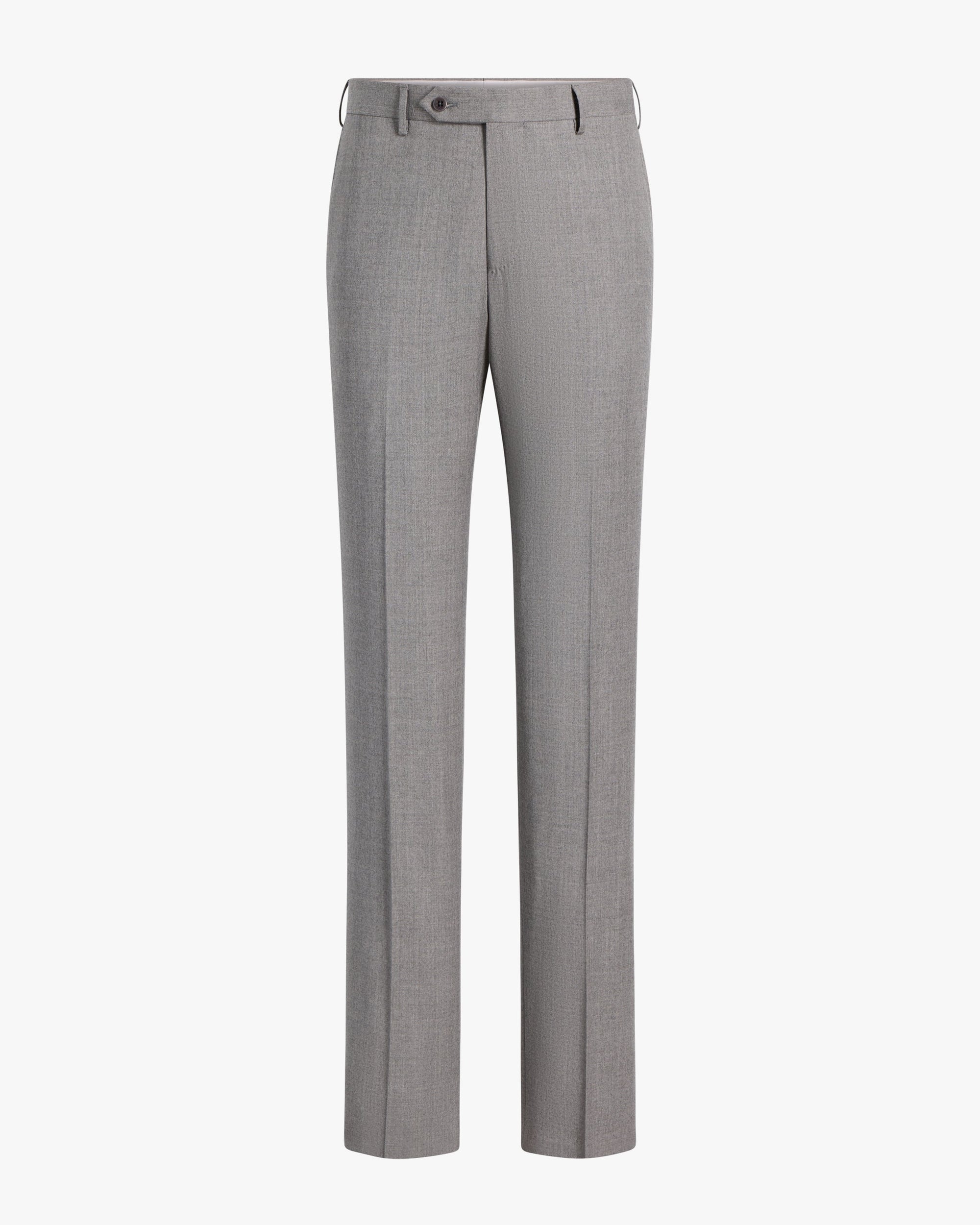 Parker Flat Front Stretch Wool Gabardine Trouser in Light Grey (Modern Straight Fit) by Zanella