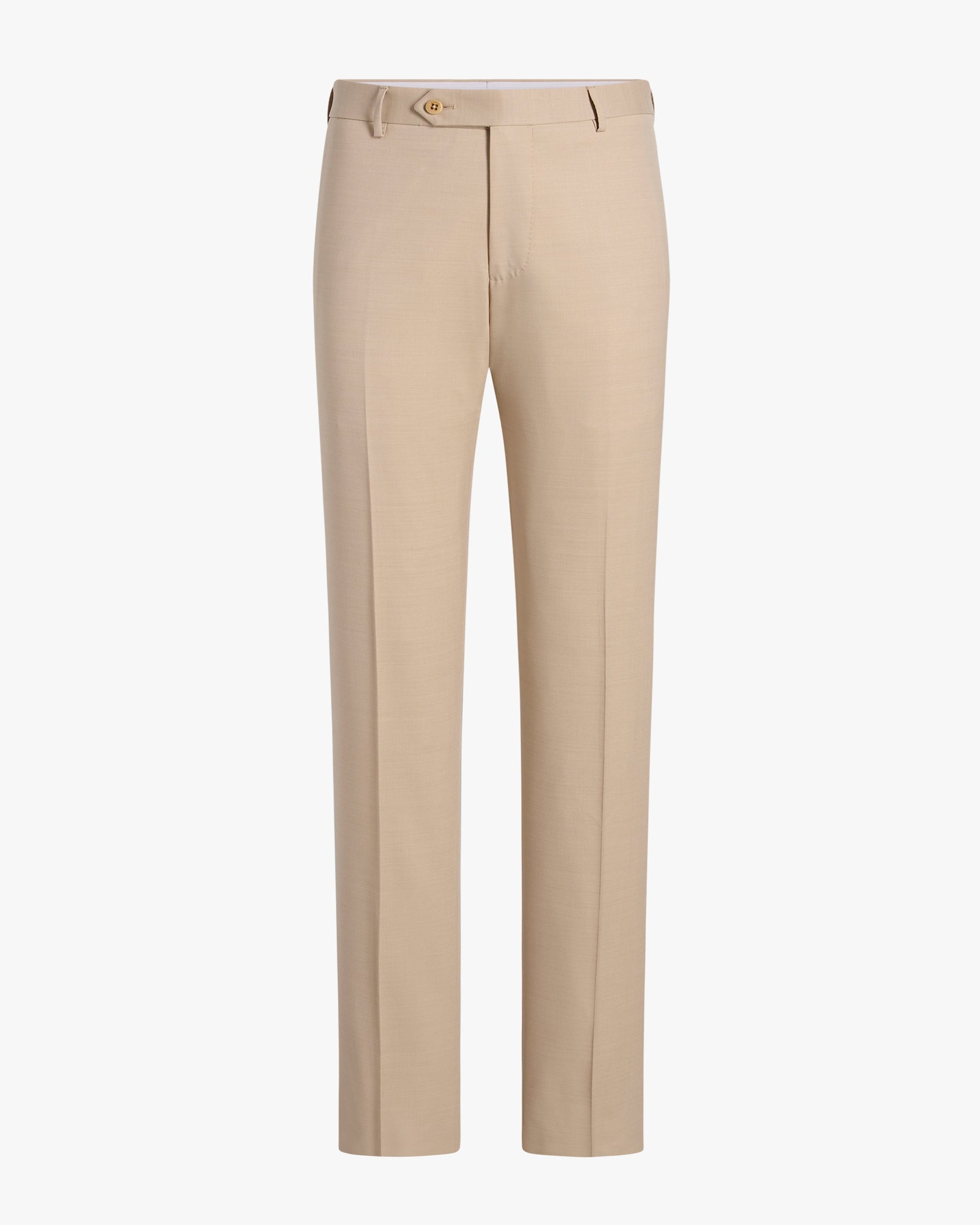 Parker Flat Front Stretch Wool Gabardine Trouser in Light Khaki (Modern Straight Fit) by Zanella