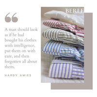 Seersucker Pleated Cotton Short in Red and White (Ascot Double Reverse Pleat) by Berle