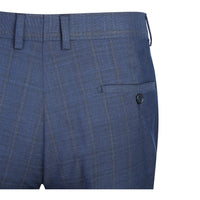 Stretch Performance Single Breasted SLIM FIT Suit in Blue Check (Short, Regular, and Long Available) by English Laundry