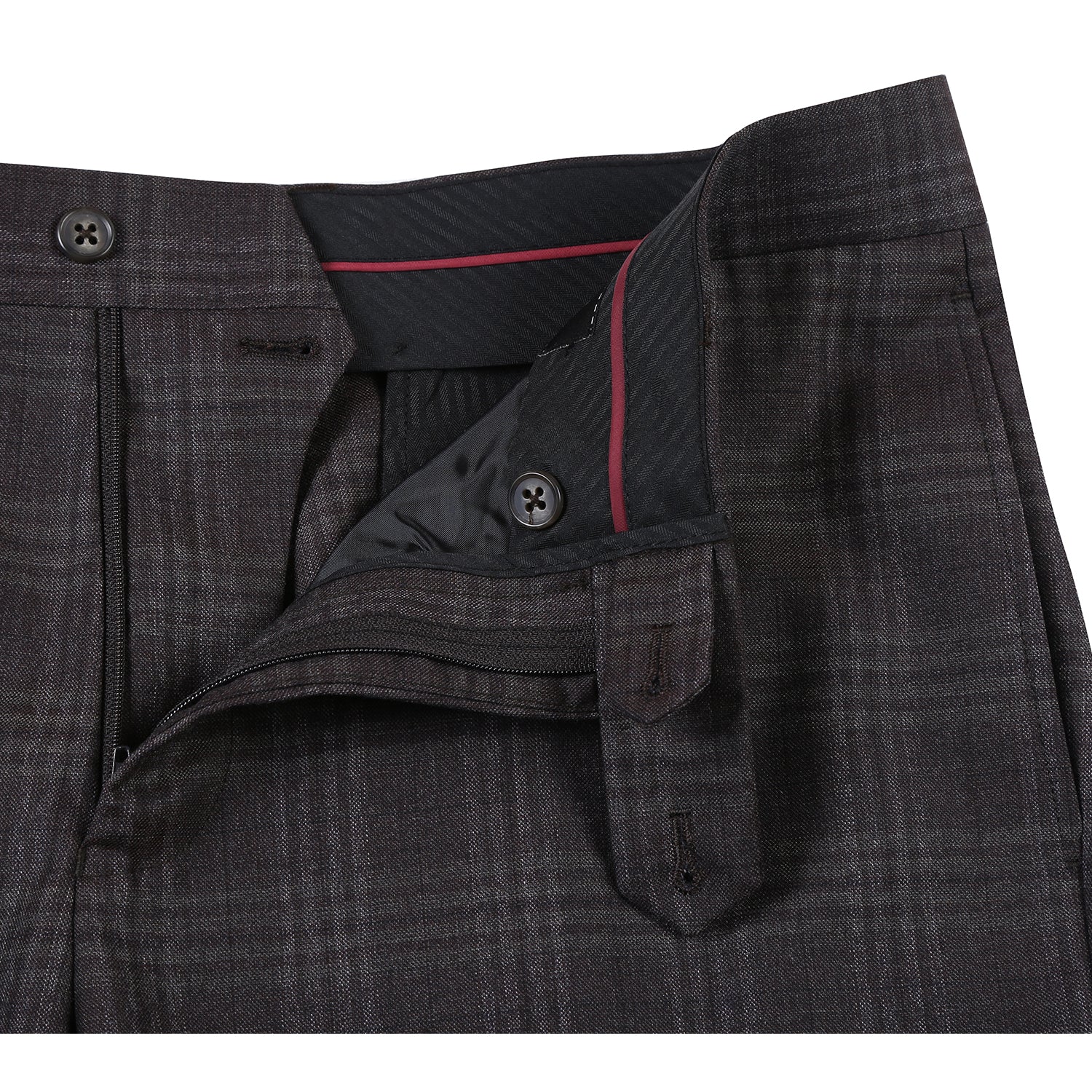 Wool Stretch Single Breasted SLIM FIT Suit in Brown Check (Short, Regular, and Long Available) by English Laundry