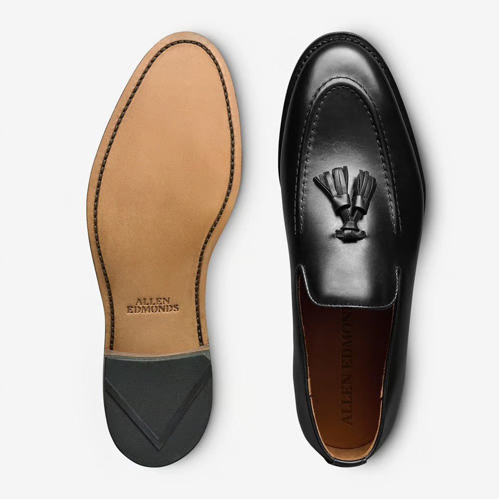 Randolph Tassel Loafer in Black Leather by Allen Edmonds