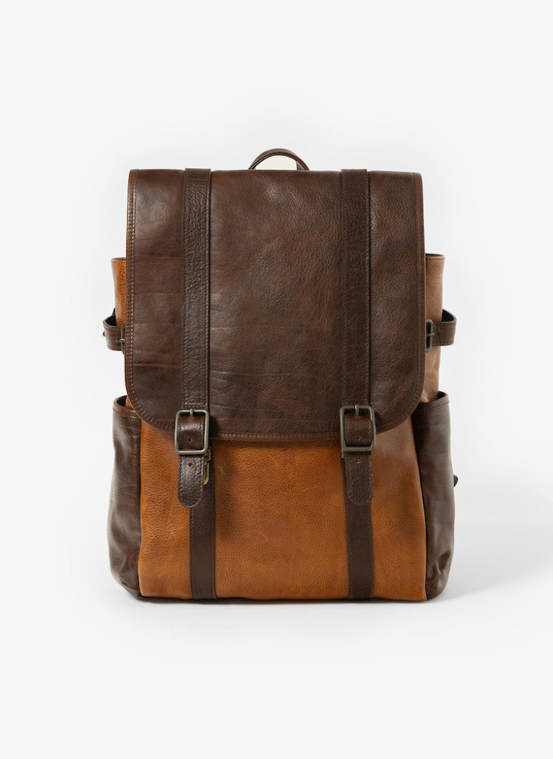 Crews Backpack in Titan Milled Brown/Honey by Moore & Giles