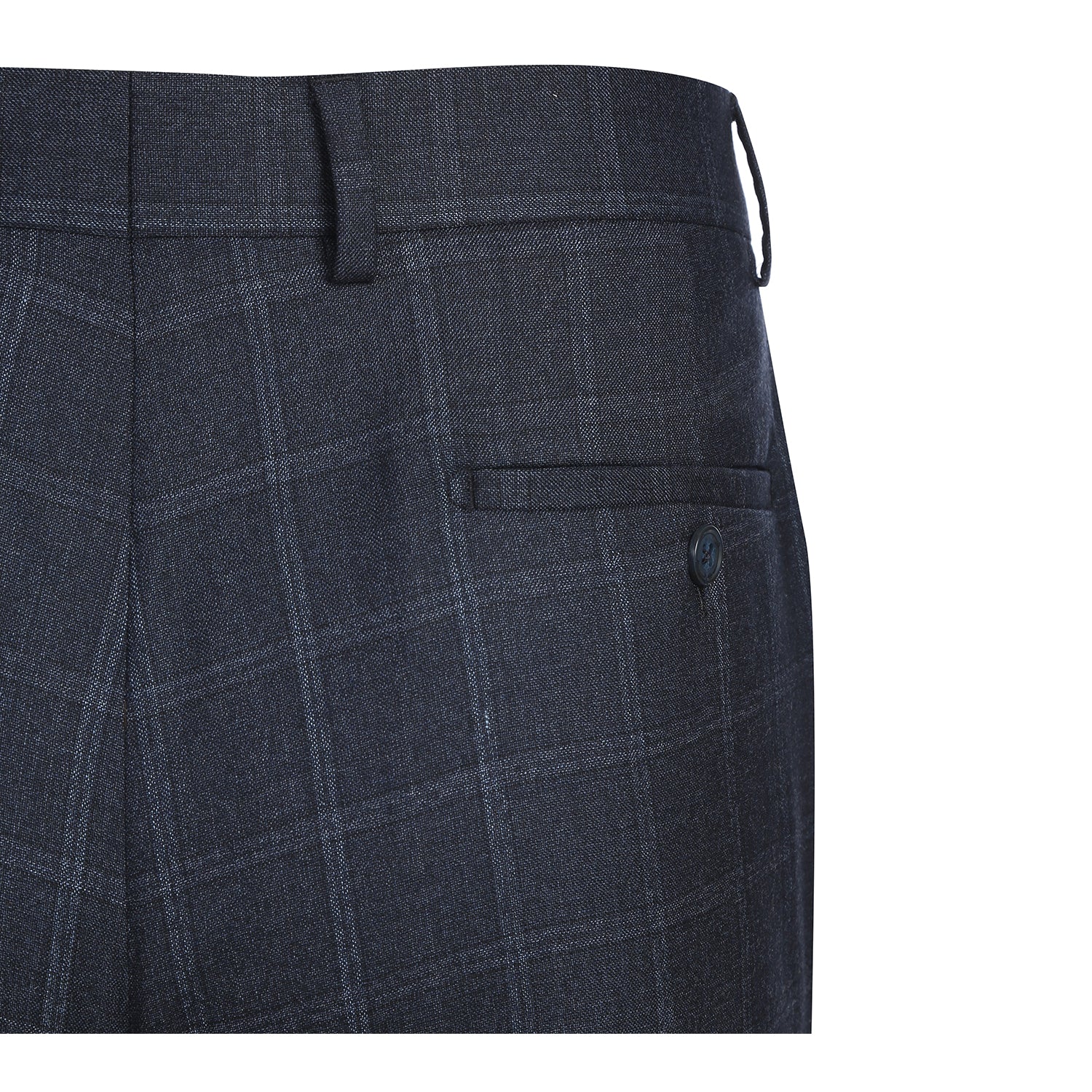 Wool Stretch Single Breasted SLIM FIT Suit in Navy Check (Short, Regular, and Long Available) by English Laundry