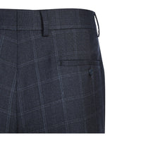 Wool Stretch Single Breasted SLIM FIT Suit in Navy Check (Short, Regular, and Long Available) by English Laundry